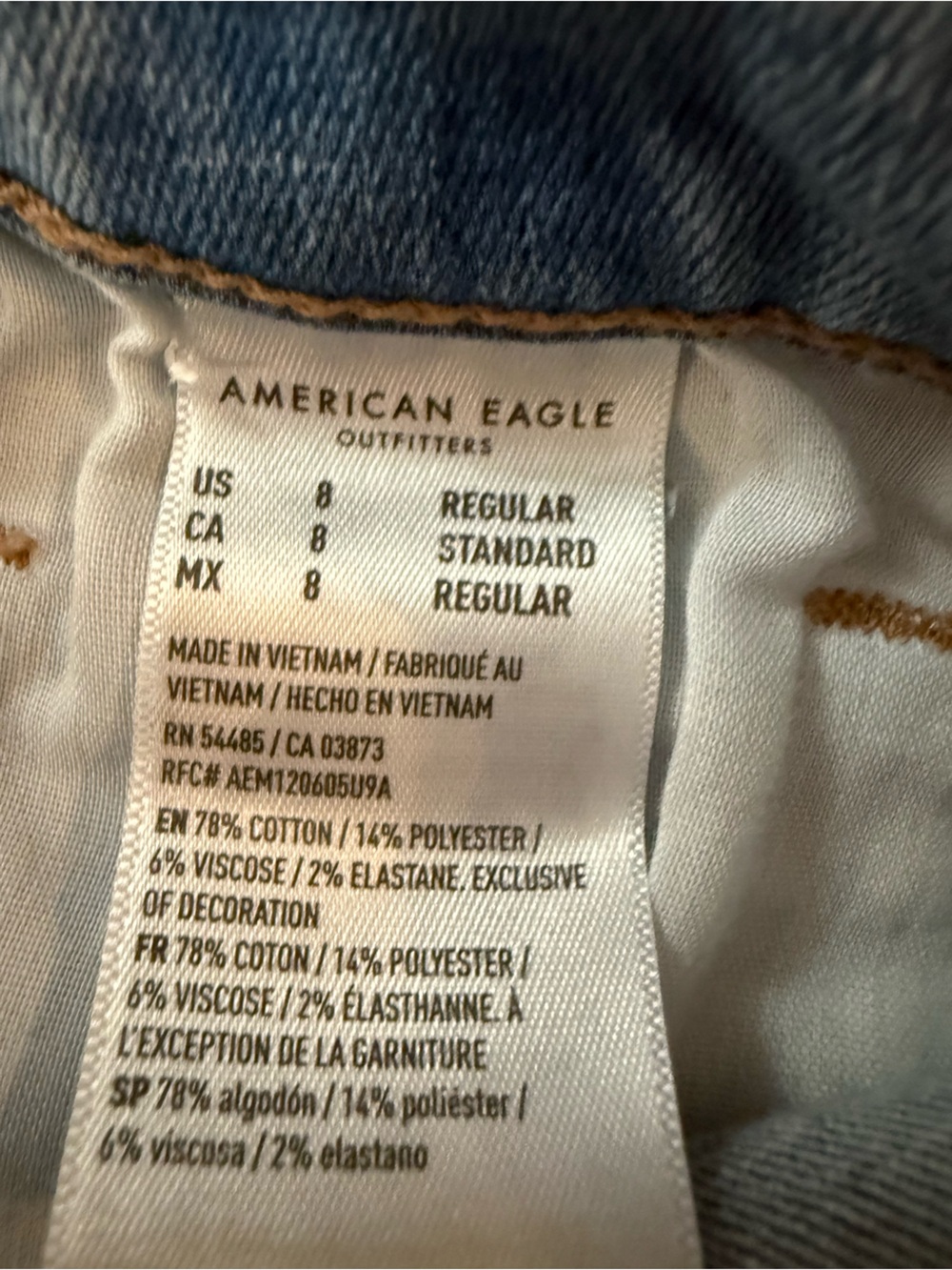 NEW American Eagle High Rise Skinny Kick Jeans size 8 - Picture 6 of 6
